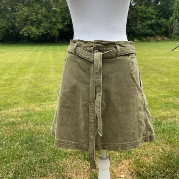 American Eagle Denim Skirt ~ NWT ~ Stretch - Olive Green - size 14 - Picture 5 of 14
